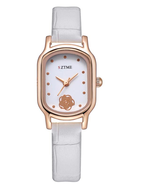 Women's Elegant Rectangle Dial Quartz Watch, Fashionable Watch for Women & Girls, Trendy All-match & Exquisite Watch for Birthday Gift