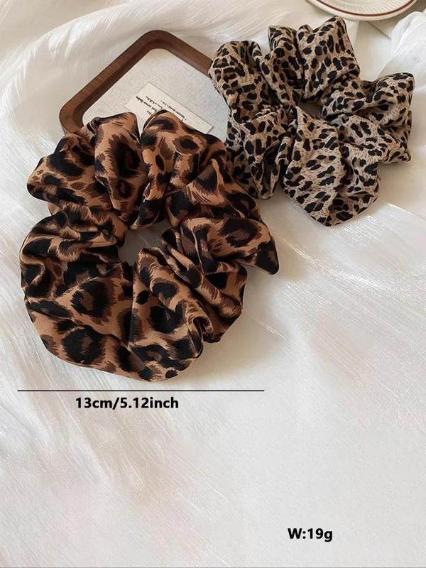 Leopard Print Hair Tie Set, High Stretch Scrunchies, Elegant Hair Accessories for Women & Girls, Minimalist Headwear Suitable for Daily and Casual Party