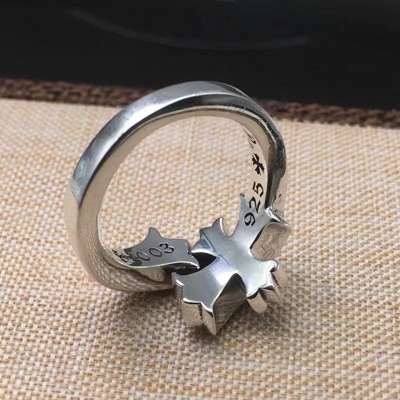 Fishtail cross ring men and women couple fashion personality ring swing tail ring punk