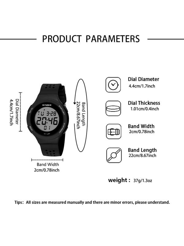 Unisex Casual Sportive Digital Watch with Luminous Dial & Waterproof Feature, Wristwatch with Alarm Mode & Stopwatch Function, Trendy Date Display Multifunctional Watch As Gift Without Box