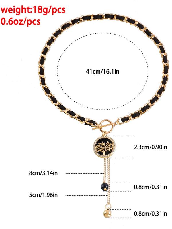 Summer Women's Elegant Heart Design Pendant Necklace, Fashionable Tassel Jewelry for Party, Daily Clothing Decor for Girl, Trendy All-match & Exquisite Jewelry for Birthday Gift