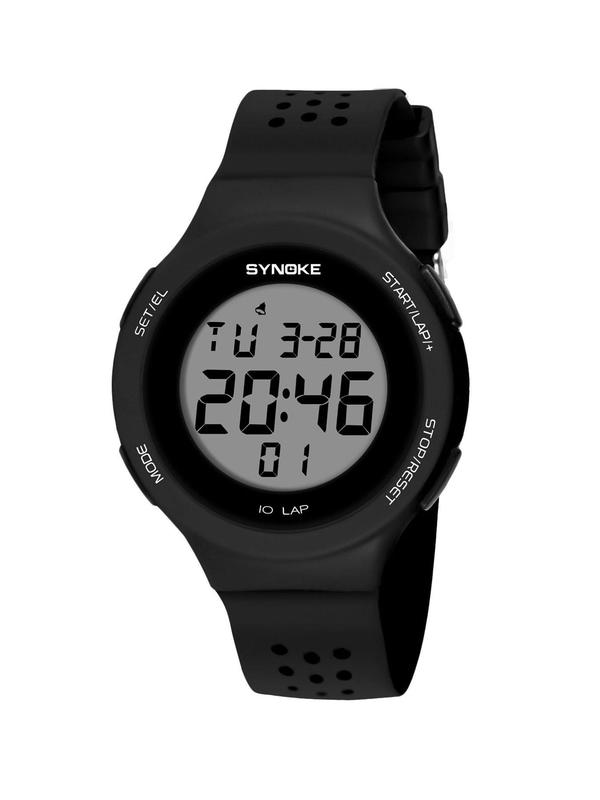 Unisex Casual Sportive Digital Watch with Luminous Dial & Waterproof Feature, Wristwatch with Alarm Mode & Stopwatch Function, Trendy Date Display Multifunctional Watch As Gift Without Box