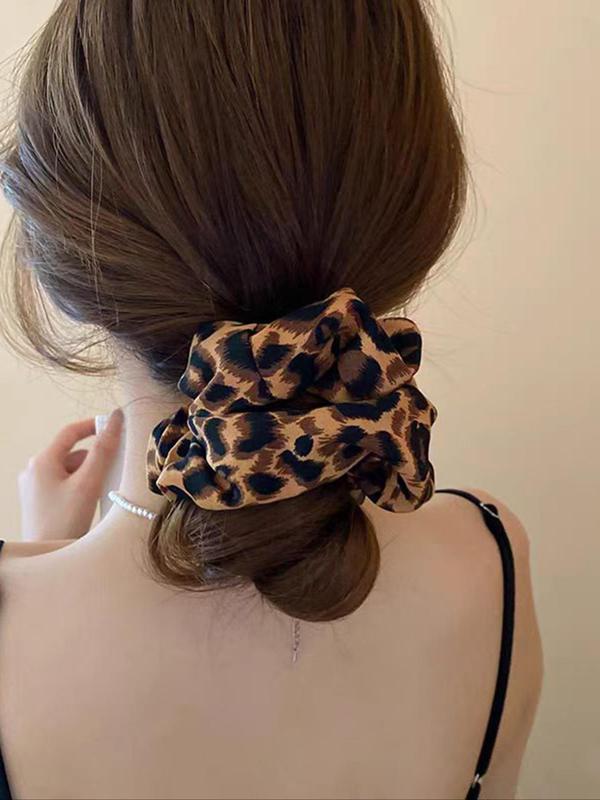 Leopard Print Hair Tie Set, High Stretch Scrunchies, Elegant Hair Accessories for Women & Girls, Minimalist Headwear Suitable for Daily and Casual Party