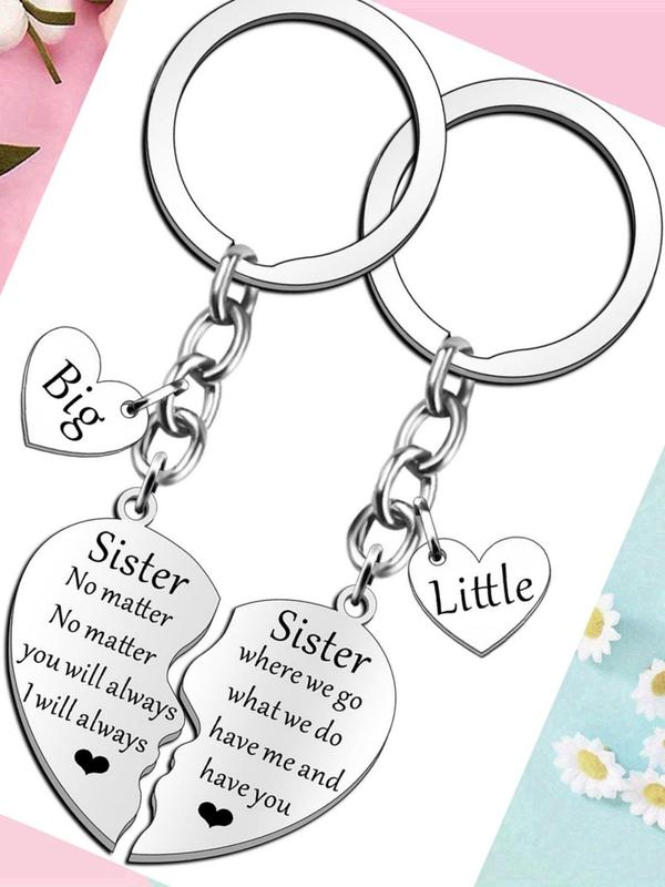 Sister Gifts Keyring, Cute Heart Shaped Keychain for Sister, Fashion Accessories As Gift for Family