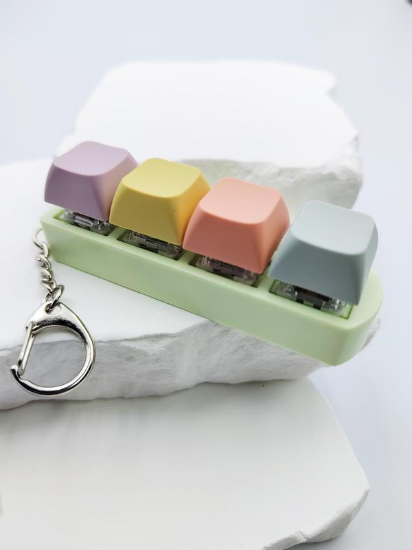 Colorblock Keyboard Button Design Keychain, Novelty Keychain for Women & Men, Cute Keychain for Bag & Key Decoration