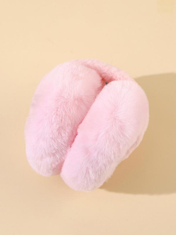 Cute Solid Color Fluffy Plush Winter Earmuffs,  Outdoor Sports Cycling Ear Cover, Daily Clothing Decoration