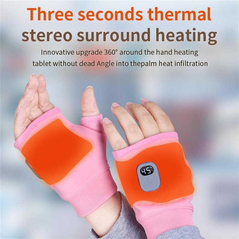 Rechargeable Heated Gloves - USB - Powered Electric Fingerless Gloves as Hand Warmers for Winter Laptop Use, Ideal for Both Men and Women