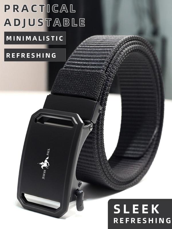 Men's Business Simple Style Plain Color Tape Belts, Trendy Casual Adjustable Waist Belt, Clothes Accessories for Daily & Work Decoration