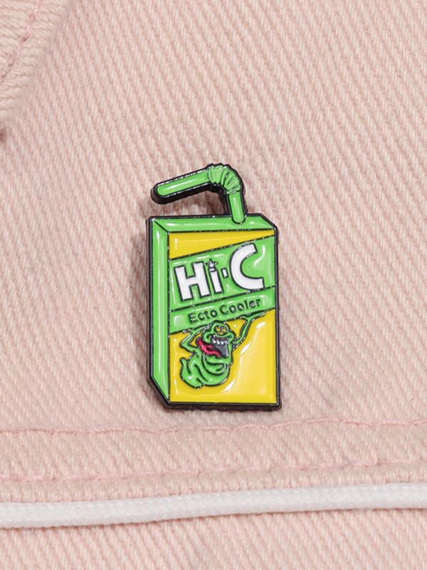 Cartoon Drink Bottle Design Brooch, Cute Fashion Alloy Badge for Daily Clothing Decor, Trendy All-match & Exquisite Brooch for Birthday Gift