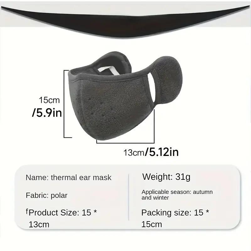 Winter Warm Face Mask with Ear Cover, 2 Counts Solid Color Face Mask, Outdoor Cycling Face Cover for Women & Men, Sports & Outdoor Accessories, Christmas Gift