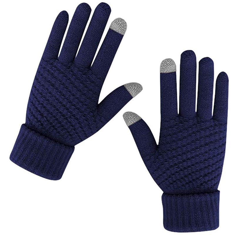 Winter Gloves Touchscreen, Warm Fleece Lined Elastic Knit Gloves Driving Running Texting Gloves for Cold Weather, Christmas Gifts for Men Women