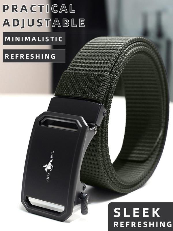 Men's Business Simple Style Plain Color Tape Belts, Trendy Casual Adjustable Waist Belt, Clothes Accessories for Daily & Work Decoration