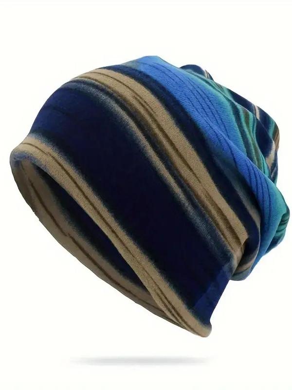 Street Style Striped Pattern Beanie Hat, Casual Outdoor Beanie Hat for Men & Women, Fashion All-match Y2k Accessories for Daily Wear