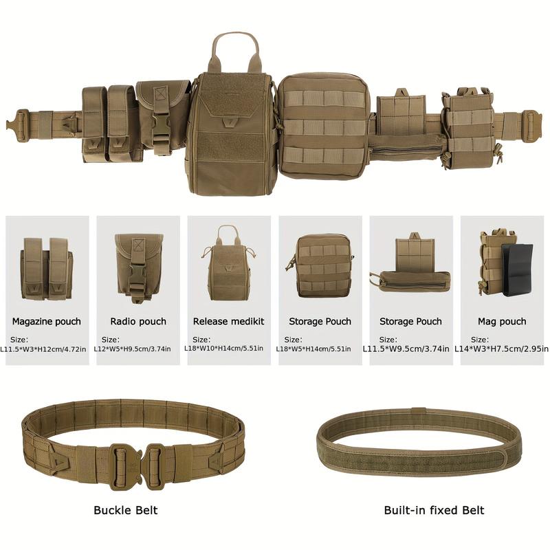 1000D Combat Belt with Pouches Duty Belts Utility Belt 8pcs Set Up