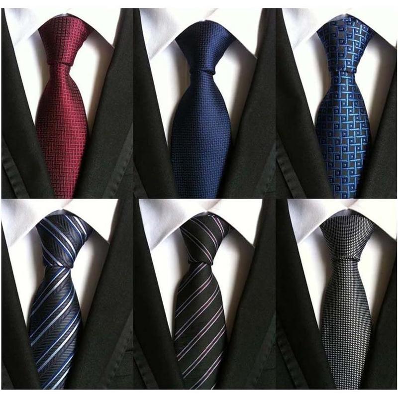 6 Count Classic Men's Silk Tie Necktie Woven Neck Ties