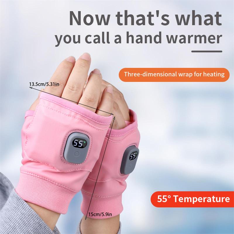 Rechargeable Heated Gloves - USB - Powered Electric Fingerless Gloves as Hand Warmers for Winter Laptop Use, Ideal for Both Men and Women