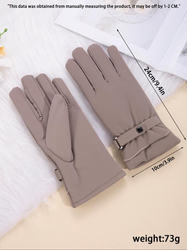 Women's Solid Color Touch Screen Gloves, Casual Soft Warm Gloves for Fall & Winter, Fashion Accessories for Women & Girls