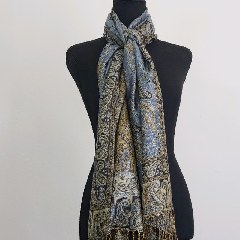 PASHMINA DOUBLE SIDED SCARF. WOMEN'S NECK SCARF BOTH  SIDES WEARABLE.SIZE 70x180CM MATERIAL-55% VISCOS+45% ACRYLIC SOFT COMFORTABLE & FASHION long scarf