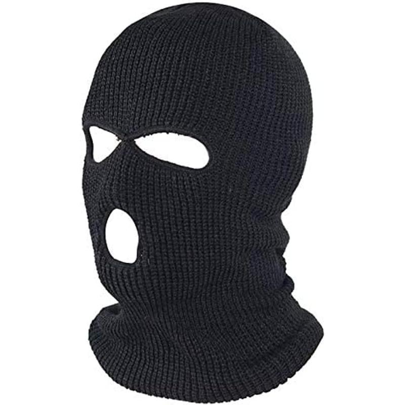 3 Hole Winter Knitted Mask, Outdoor Sports Full Face Cover Ski Mask Warm Knit Balaclava for Adult