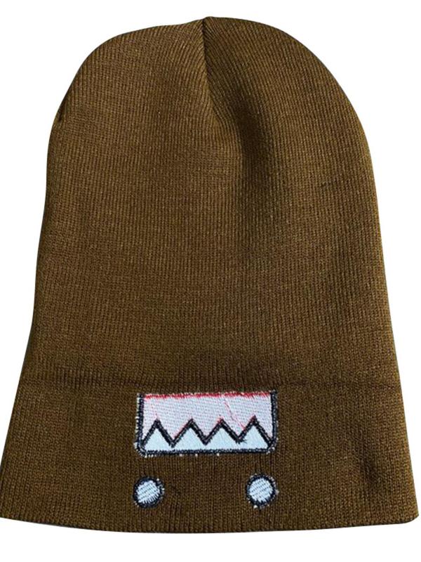 Cute Cartoon Patched Beanie Hat, Casual Thickened Beanie Hat for Fall & Winter, Fashion Accessories for Both Men & Women