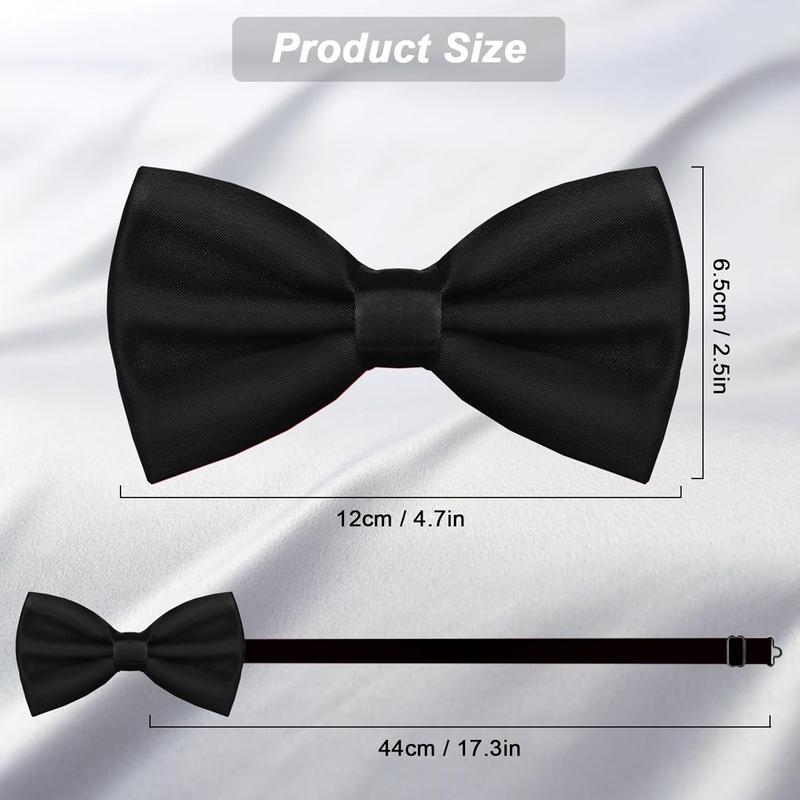 Men's Bow Ties Solid Color Pre-Tied Bow Tie Satin Formal Tuxedo Bowtie Adjustable  Bowtie for Men Wedding Party