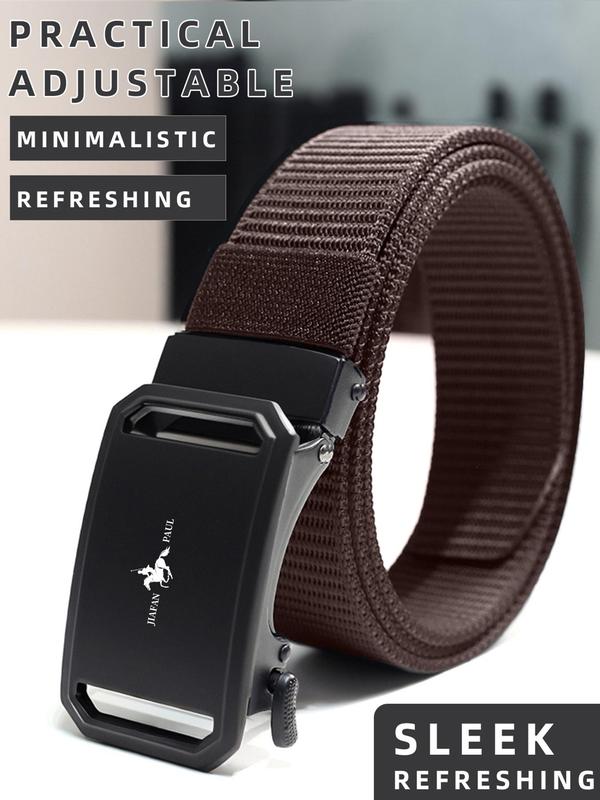 Men's Business Simple Style Plain Color Tape Belts, Trendy Casual Adjustable Waist Belt, Clothes Accessories for Daily & Work Decoration