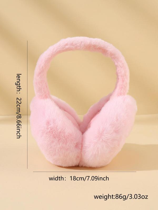 Cute Solid Color Fluffy Plush Winter Earmuffs,  Outdoor Sports Cycling Ear Cover, Daily Clothing Decoration