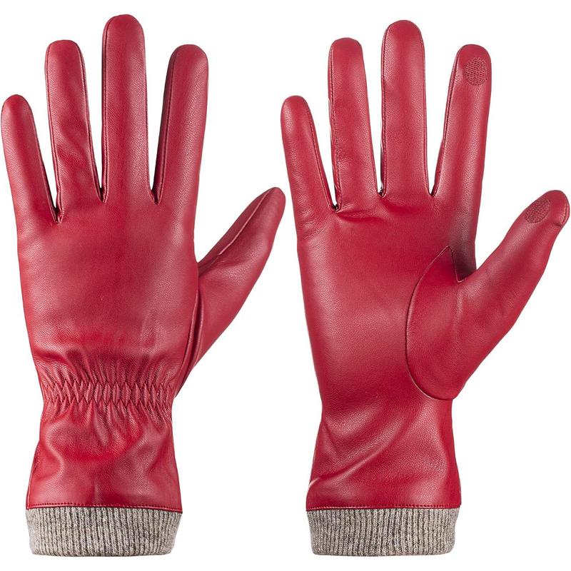 Winter Leather Gloves for Women, Warm Gloves, Touchscreen Texting Thick Thermal Snow Driving Gloves