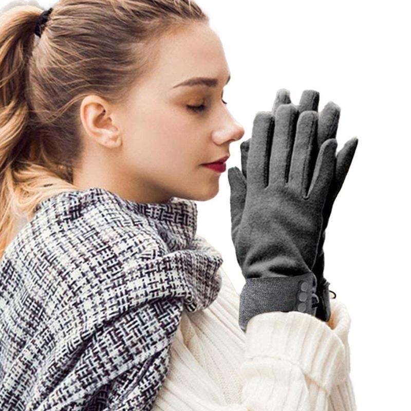 Womens Touch Screen Phone Fleece Windproof Gloves Winter Warm Wear