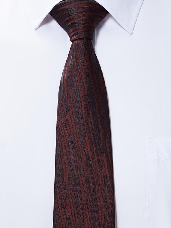 Men's Business Style Woven Plain Tie, Casual Trendy Tie for Work & Daily Wear, Fashion Accessories for Men