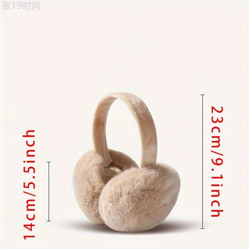 Cozy Faux Rabbit Fur Earmuffs for Women - Windproof, Plush Knit Winter Ear Warmers with Adjustable Headband