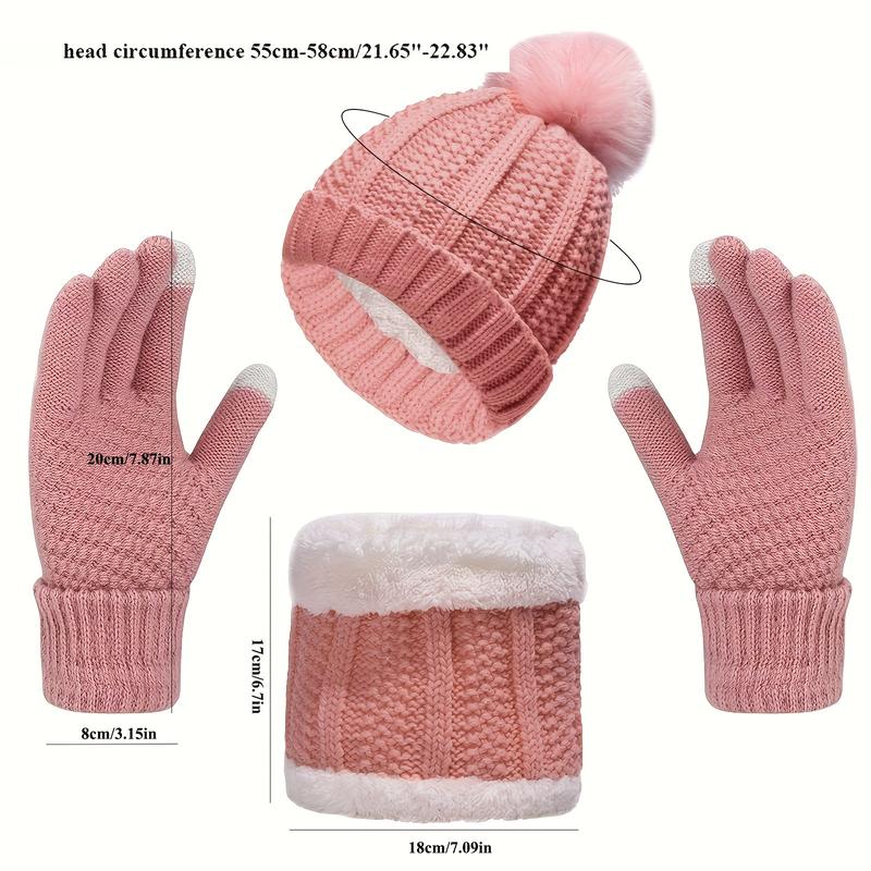 Cozy Winter Warmth Set - Beanie, Scarf & Gloves, Ear Cover, Soft Knitted Fabric, Perfect for Christmas, Fall Winter, Cold Weather, Outdoor Activities