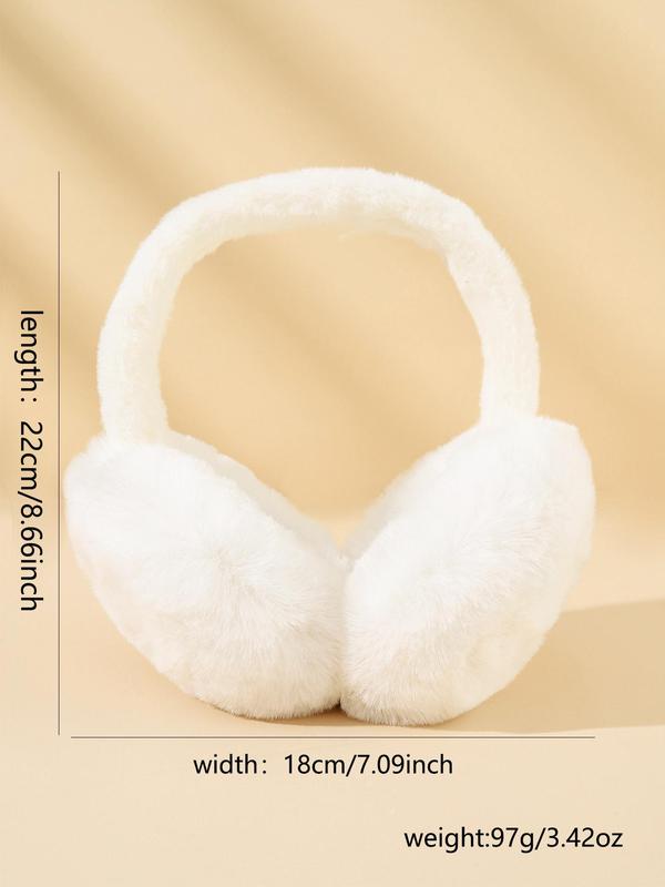 Cute Solid Color Fluffy Plush Winter Earmuffs,  Outdoor Sports Cycling Ear Cover, Daily Clothing Decoration