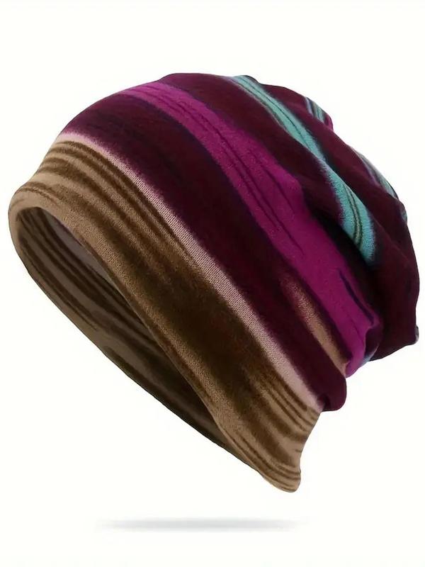 Street Style Striped Pattern Beanie Hat, Casual Outdoor Beanie Hat for Men & Women, Fashion All-match Y2k Accessories for Daily Wear