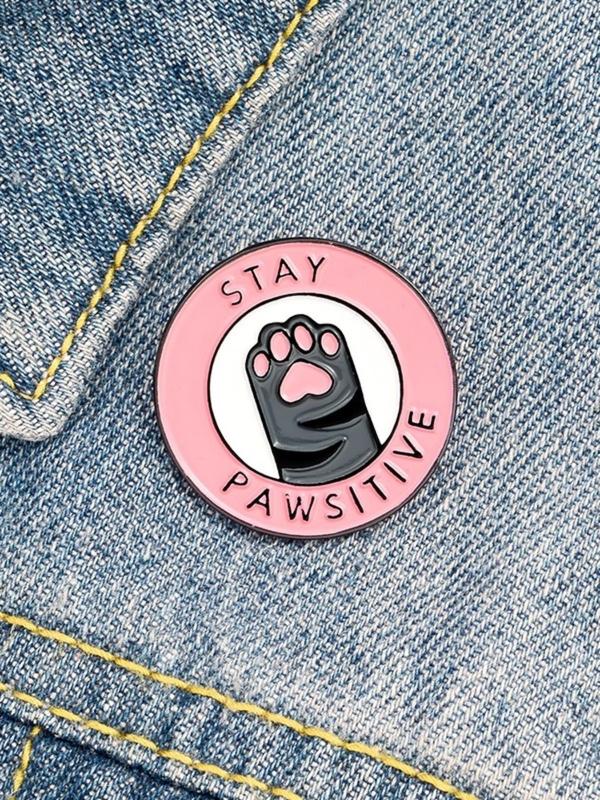 Cute Cat Print Enamel Pin, Animal Kitten Brooches for Shirt Lapel Backpack, Round Badge Jewelry Gift for Cat Fans