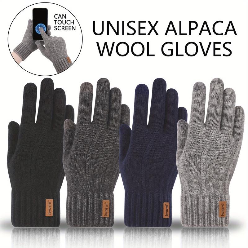 Unisex Alpaca Wool Gloves: Touchscreen Compatible, Warm, and Stylish for Winter - Perfect for Office, Travel, Cycling, and Festive Holidays