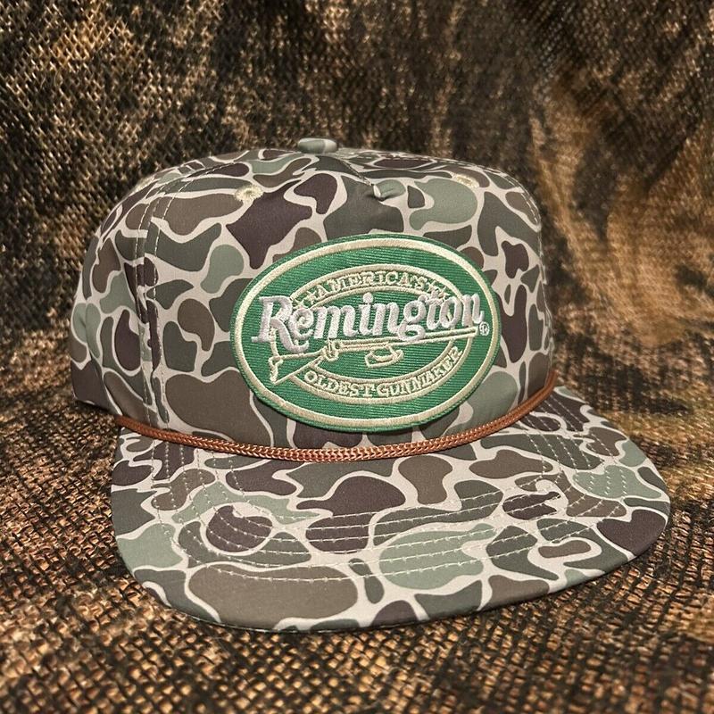 Remington hunting patch retro Camo rope brim SnapBack hat | great for the woods | keeps you warm in the winter | thick material