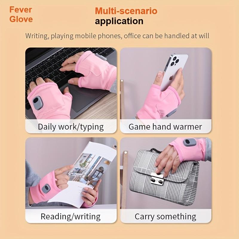 NEW Portable Heating Gloves with DigitalDisplay, 1 Pair Rechargeable HandWarmer, Heated Gloves with ThreeTemperature Modes for Home Use，Christmas Gifts，Halloween Gifts，Holiday Gifts，Couple gloves