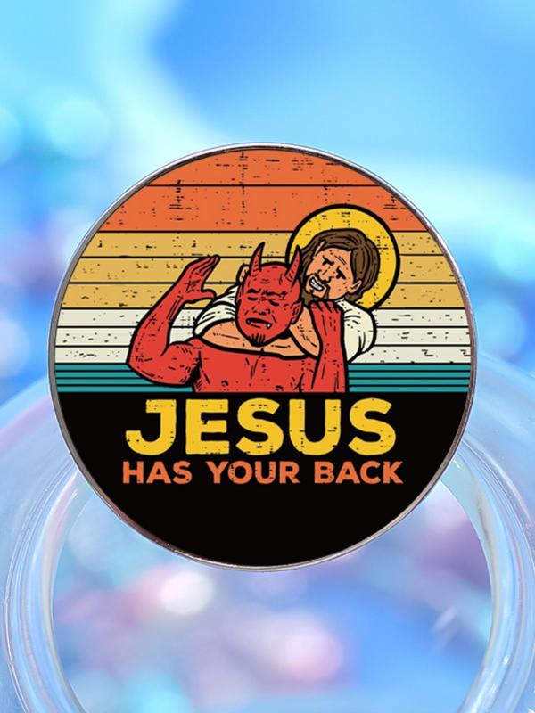 Summer Letters & Jesus Print Pin Brooch, Round Badge, Fashion Accessories for Men & Women for Backpacks, Jeans, Scarves, Hats Decoration Fixed Buckle