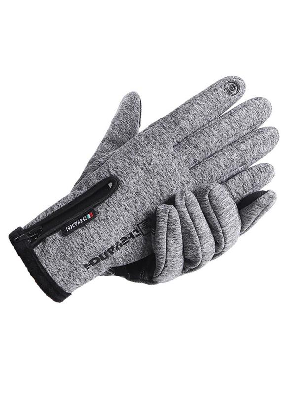 1 Pair Simple Winter Gloves, Basic Adjustable Zipper Fingerless Gloves, Waterproof Outdoor Gloves for Men & Women, Warm and Stylish Gloves for Street, Outdoor Sports, Skiing