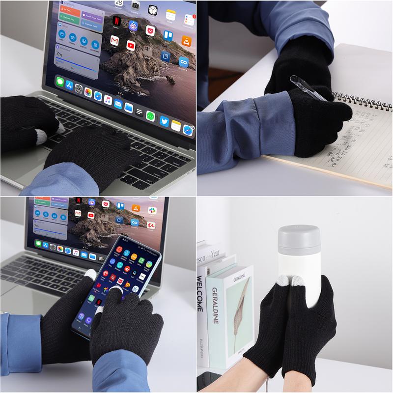 Electric USB Heated Gloves for Men and Women, Soft Knitting Heating Gloves  Touchscreen Hand Warm Windproof Thermal Winter Ski