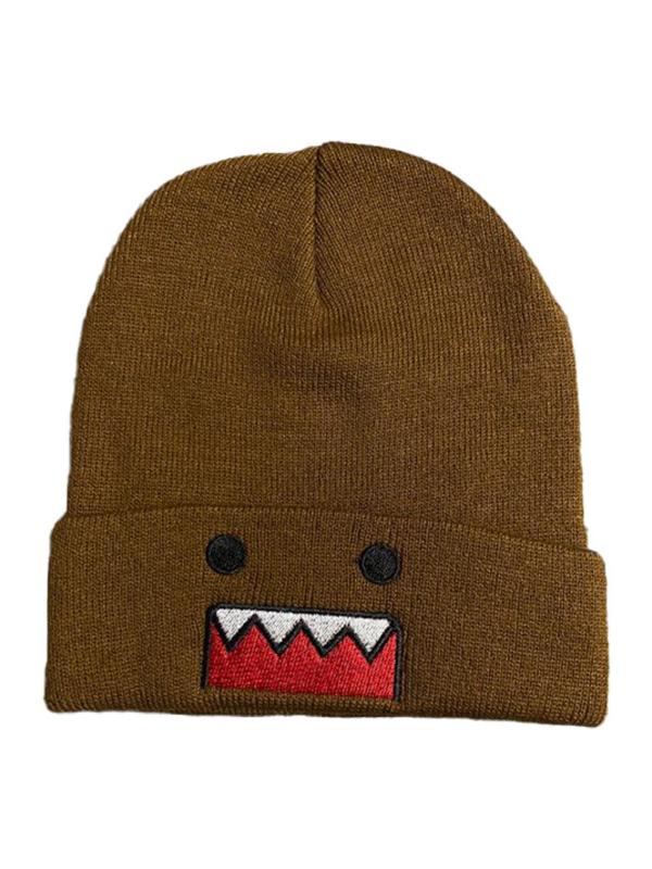 Cute Cartoon Patched Beanie Hat, Casual Thickened Beanie Hat for Fall & Winter, Fashion Accessories for Both Men & Women