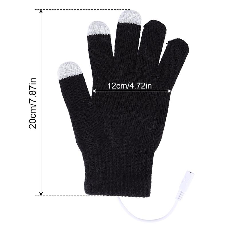 Electric USB Heated Gloves for Men and Women, Soft Knitting Heating Gloves  Touchscreen Hand Warm Windproof Thermal Winter Ski