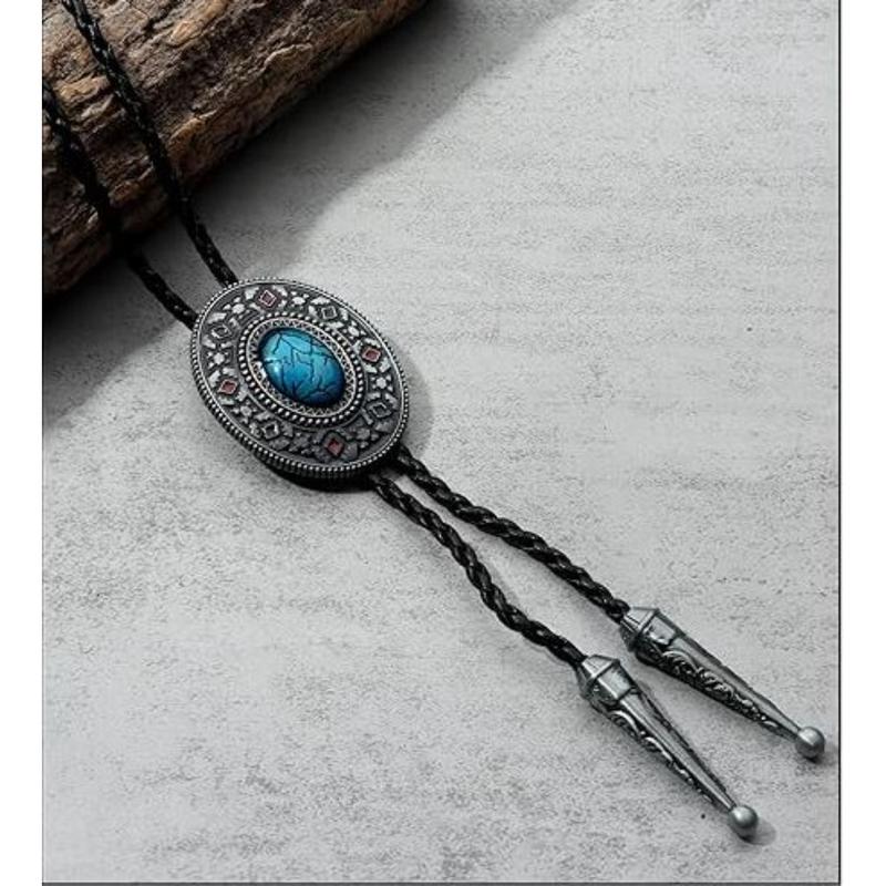 Fansilver 5 count  Handmade Bolo Tie for Men Western Cowboy Leather Necktie Halloween Costume Accessories for Men Women