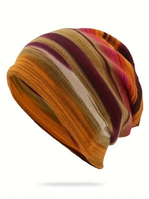 Street Style Striped Pattern Beanie Hat, Casual Outdoor Beanie Hat for Men & Women, Fashion All-match Y2k Accessories for Daily Wear