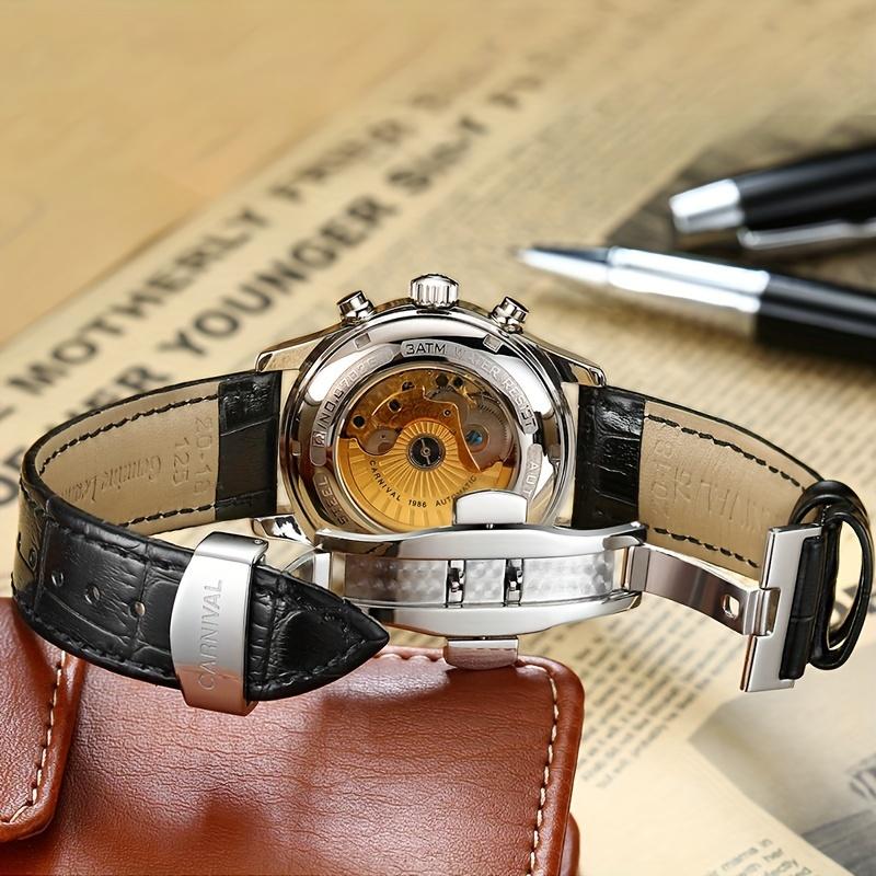 Carnival Fashion Automatic Watch, Waterproof Calendar Moon Phase Mechanical Watch