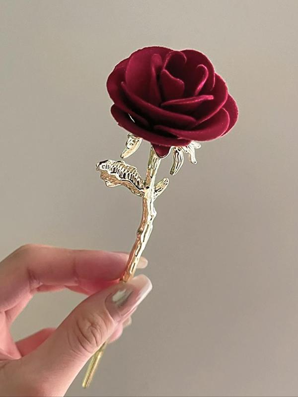 Vintage Elegant Rose Design Hair Pin, Cute Hair Accessories for Women & Girls, Minimalist Headwear Suitable for Hair, Fashion Hair Accessories for Party