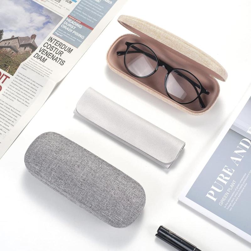 Glasses Case Hard Shell Eyeglasses Case Linen Fabrics Protective Case for Sunglasses Eyeglasse for Men Women