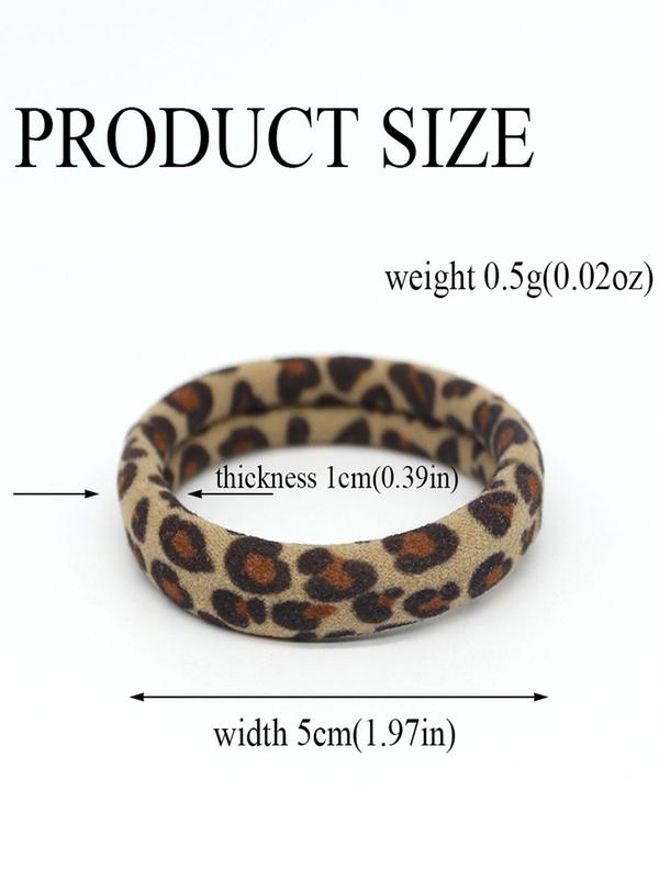 Vintage Leopard Pattern Hair Ties, 15pcs High Stretch Hair Ties, Fashion Hair Accessories for Women & Girls, Minimalist Headwear Suitable for Thick Hair