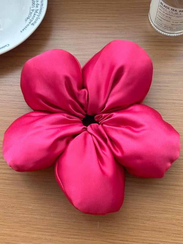 Flower Design Hair Tie, Three-dimensional Sponge Hair Tie, Cute Hair Accessories for Women & Girls, Minimalist Headwear Suitable for Thick Hair, Fashion Hair Accessories for Party, Daily Clothing Decor